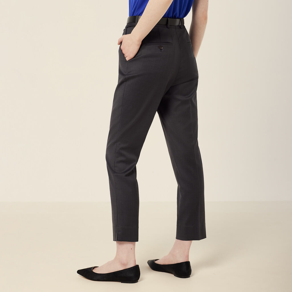 Wool Blend Twill Secret Waist Slim Leg Pant