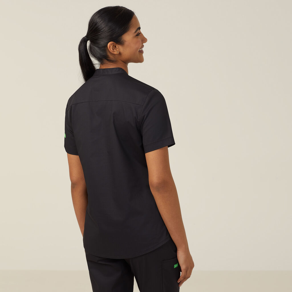Next-Gen Antibacterial Active Blackburn Mandarin Collar Scrub Top