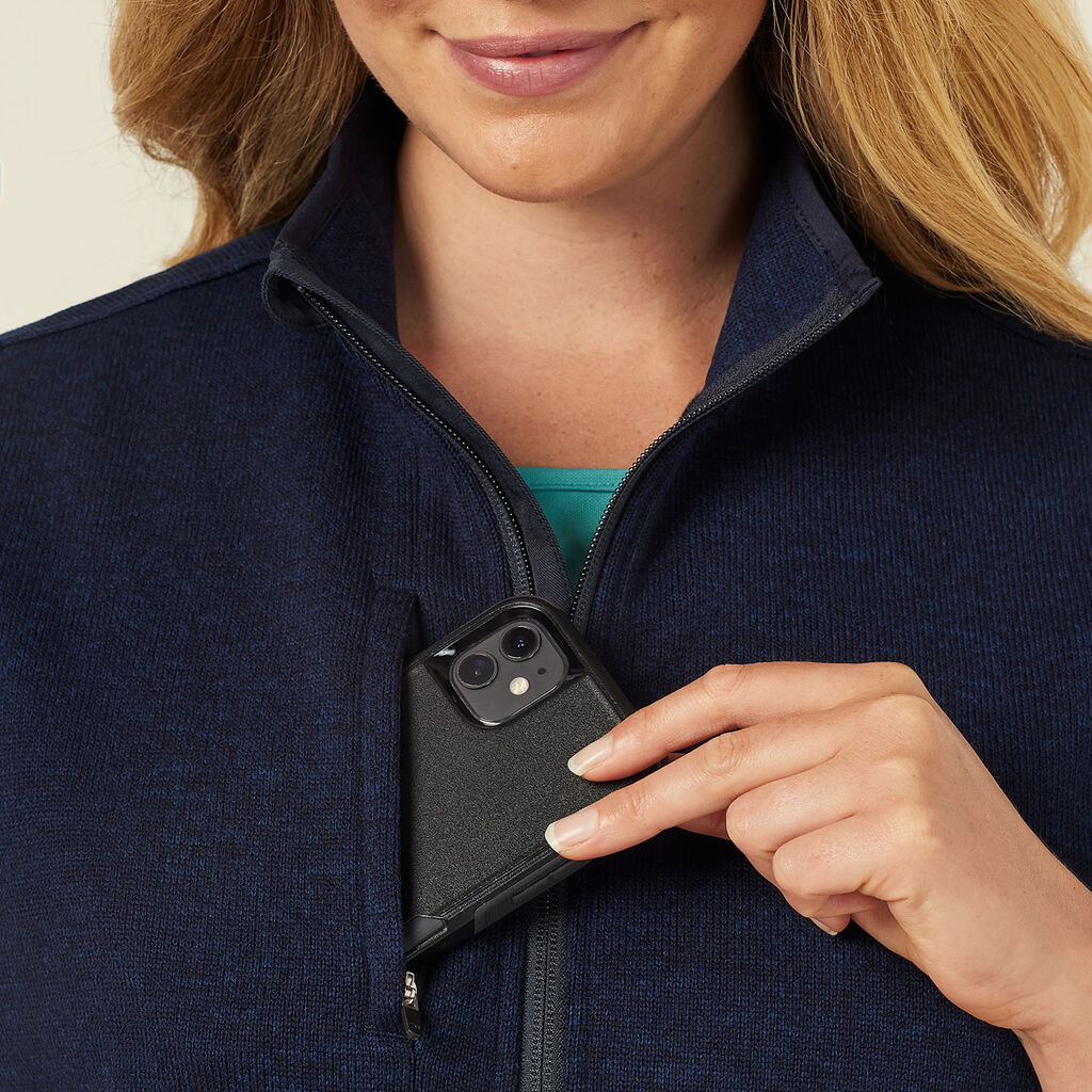 Textured Fleece Zip Front Vest
