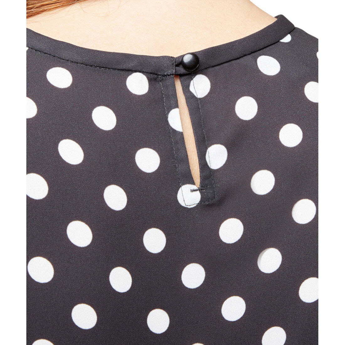 black and white spot blouse