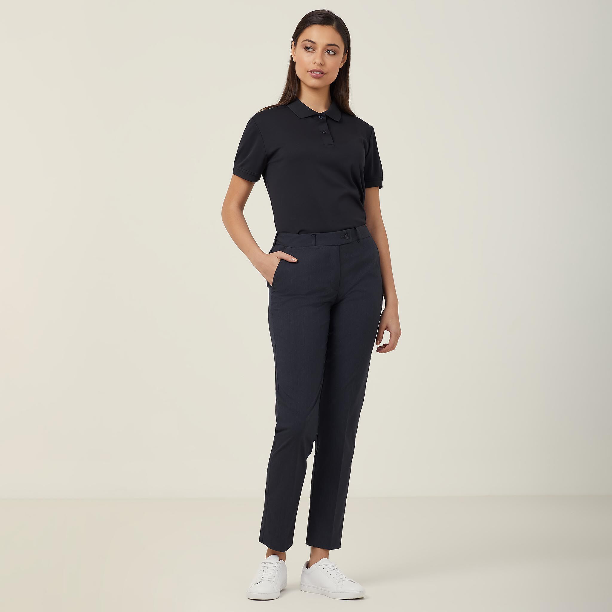 Poly Viscose Stretch Slim Leg Secret Waist Pant