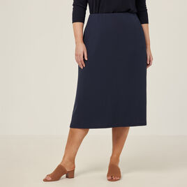 Crepe Stretch Midi Length A-line Skirt