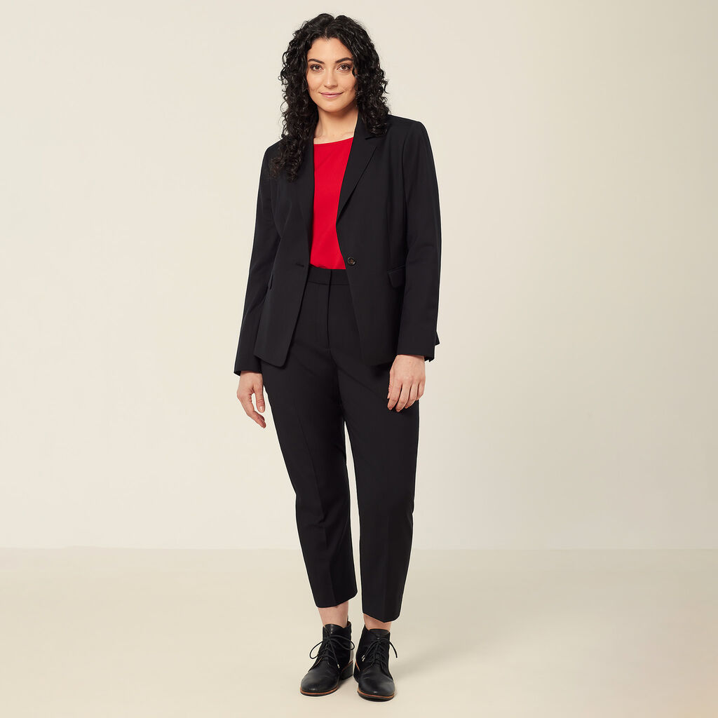 Wool Blend Twill Secret Waist Slim Leg Pant