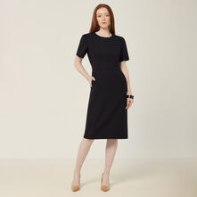 Wool Blend Twill Short Sleeve Dress
