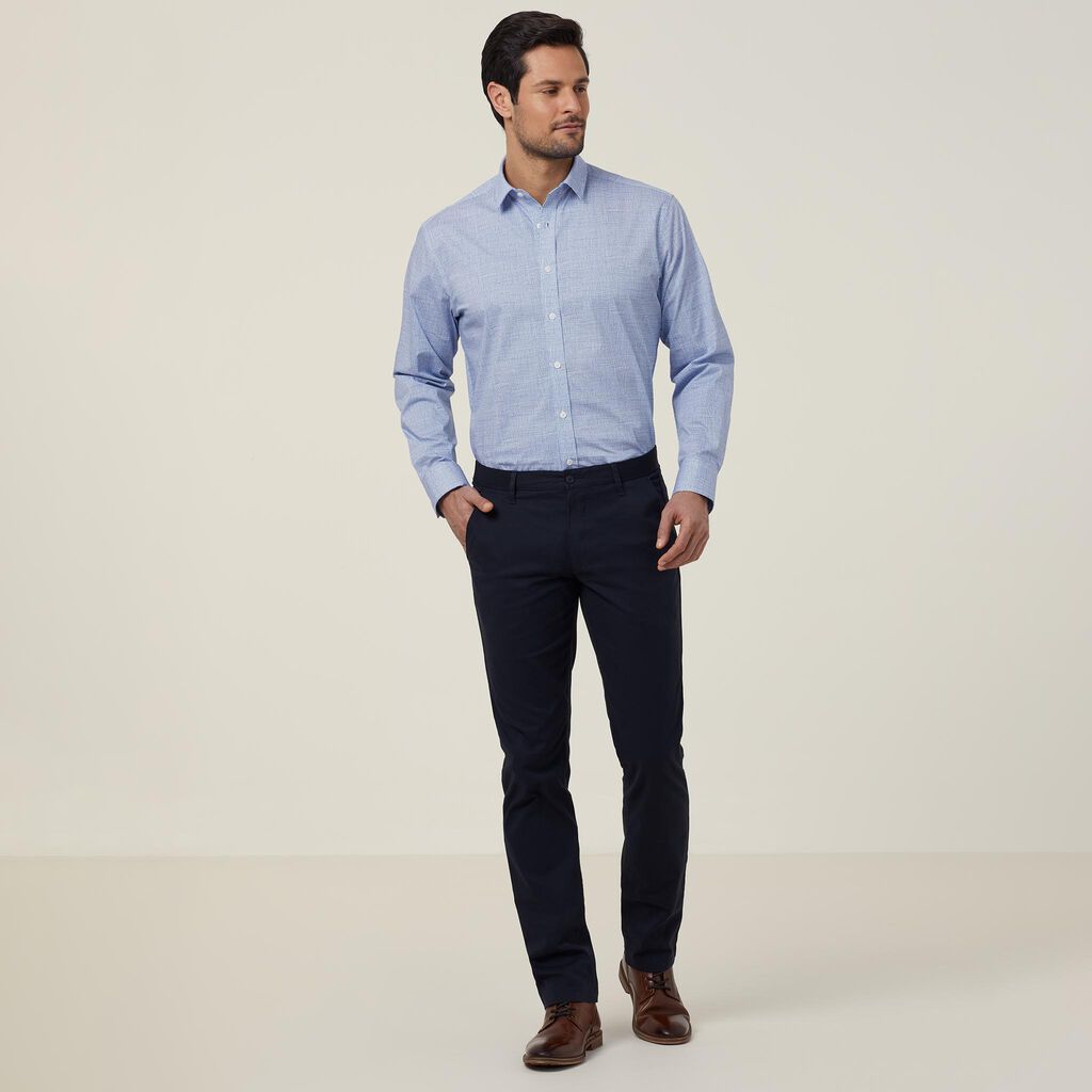 Avignon Abstract Print Stretch Long Sleeve Shirt