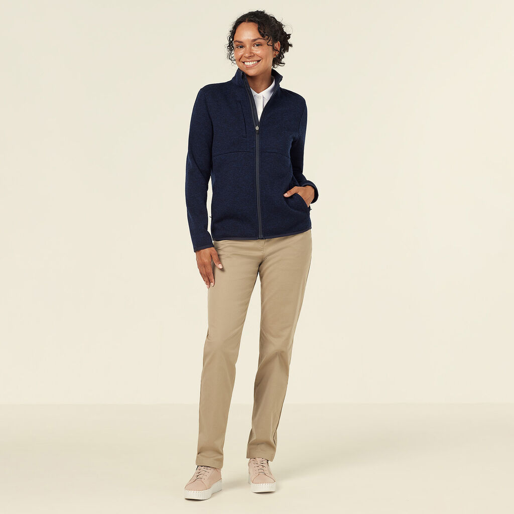 Textured Fleece Zip Front Jacket