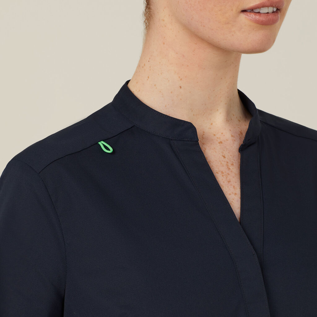Next-Gen Antibacterial Active Blackburn Mandarin Collar Scrub Top
