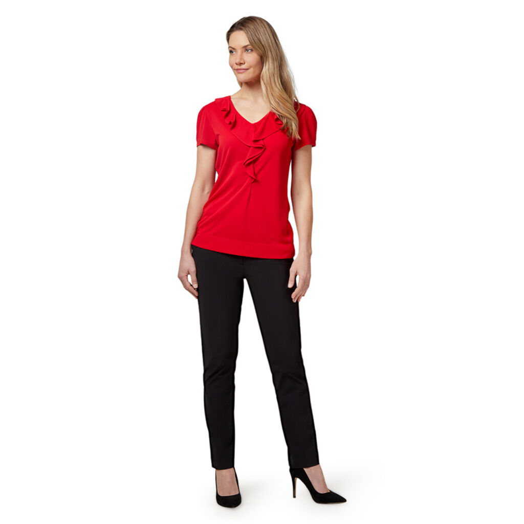 Matt Jersey Cap Sleeve Ruffle T-Top