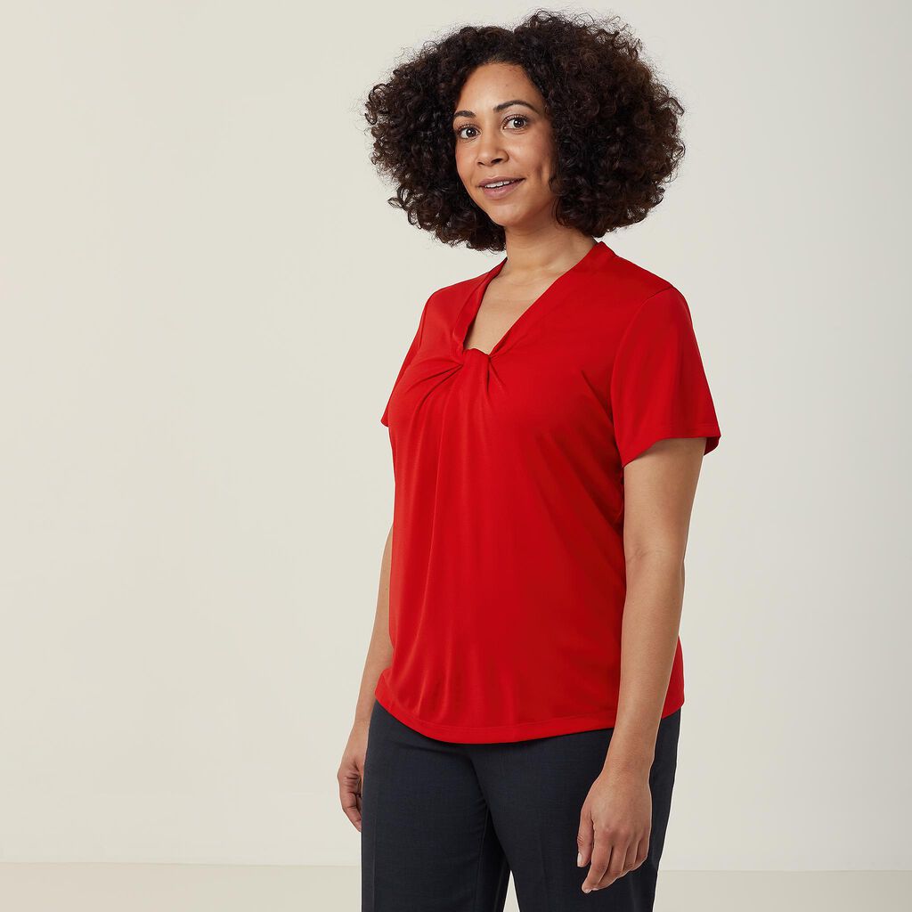 Matt Jersey Twist Neck Top