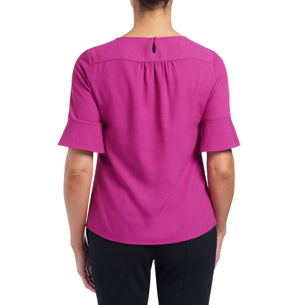 French Georgette Fluted Sleeve Top