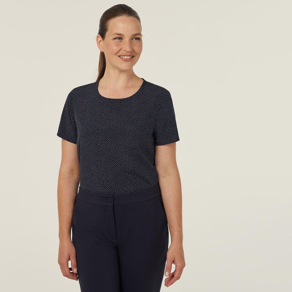 Silvi Spot Print Short Sleeve Top