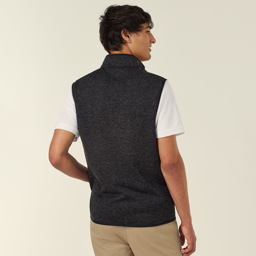 Men's Textured Fleece Zip Front Vest