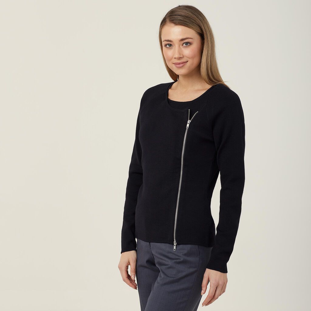 Angled Zip Cardigan