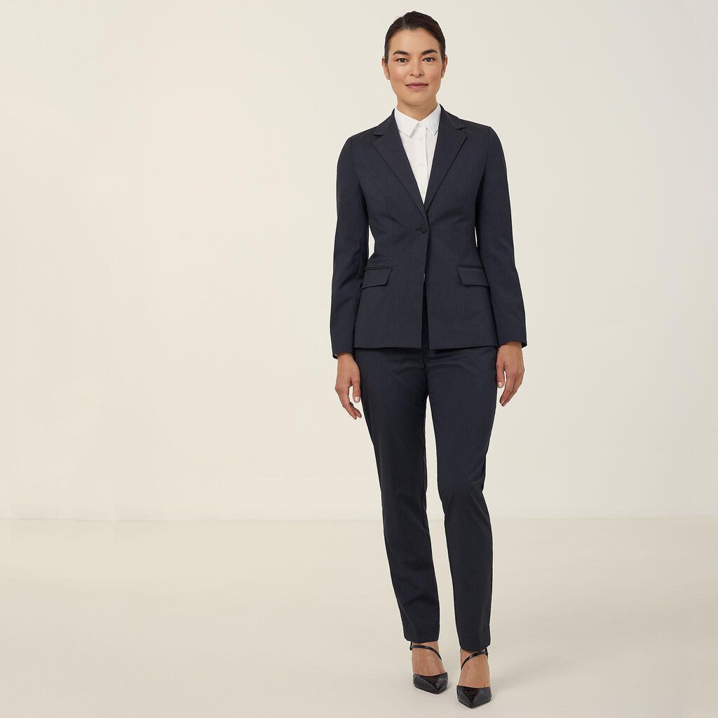 Poly Viscose Stretch 1 Button Mid-Length Jacket