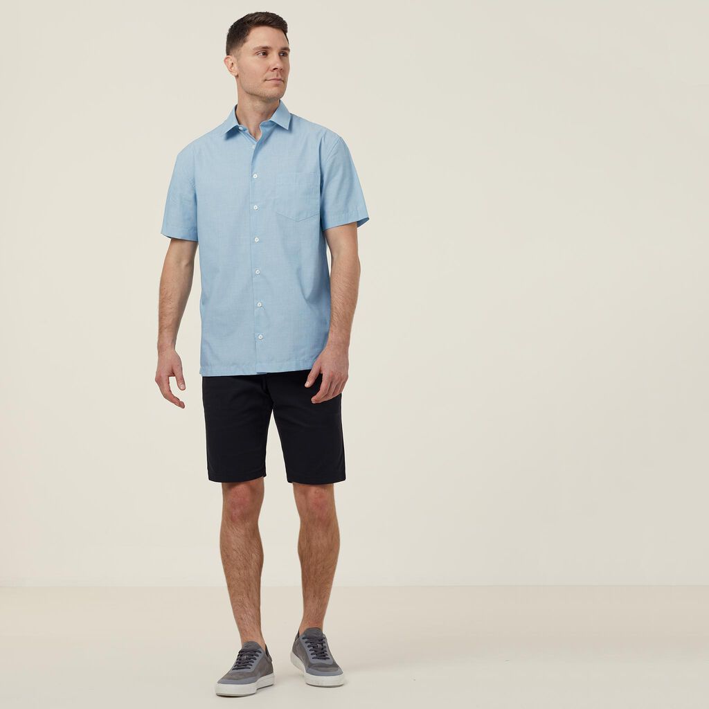 Poly Cotton End On End Short Sleeve Shirt