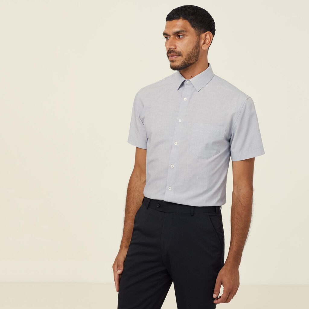 Poly Cotton End On End Short Sleeve Shirt