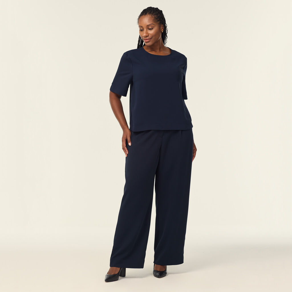 Crepe Stretch Wide Leg Pant
