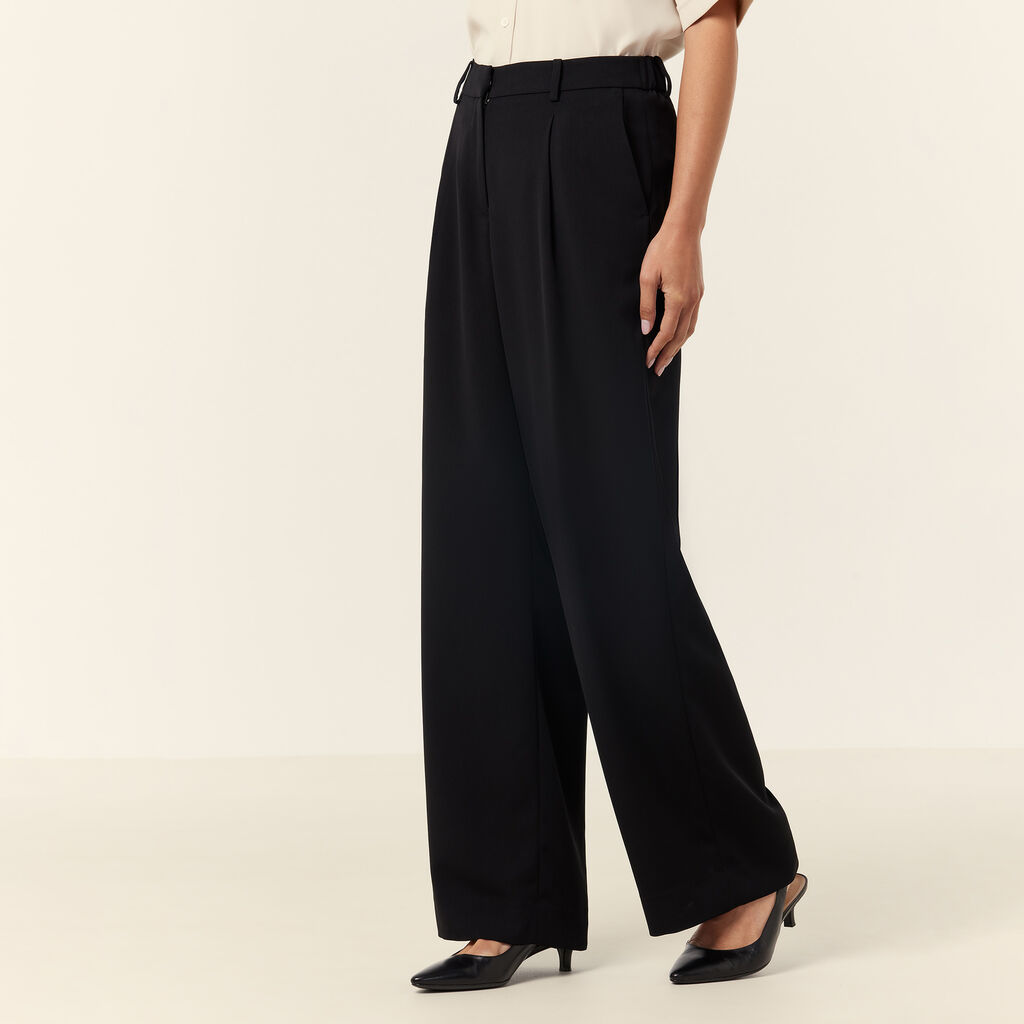 Crepe Stretch Wide Leg Pant