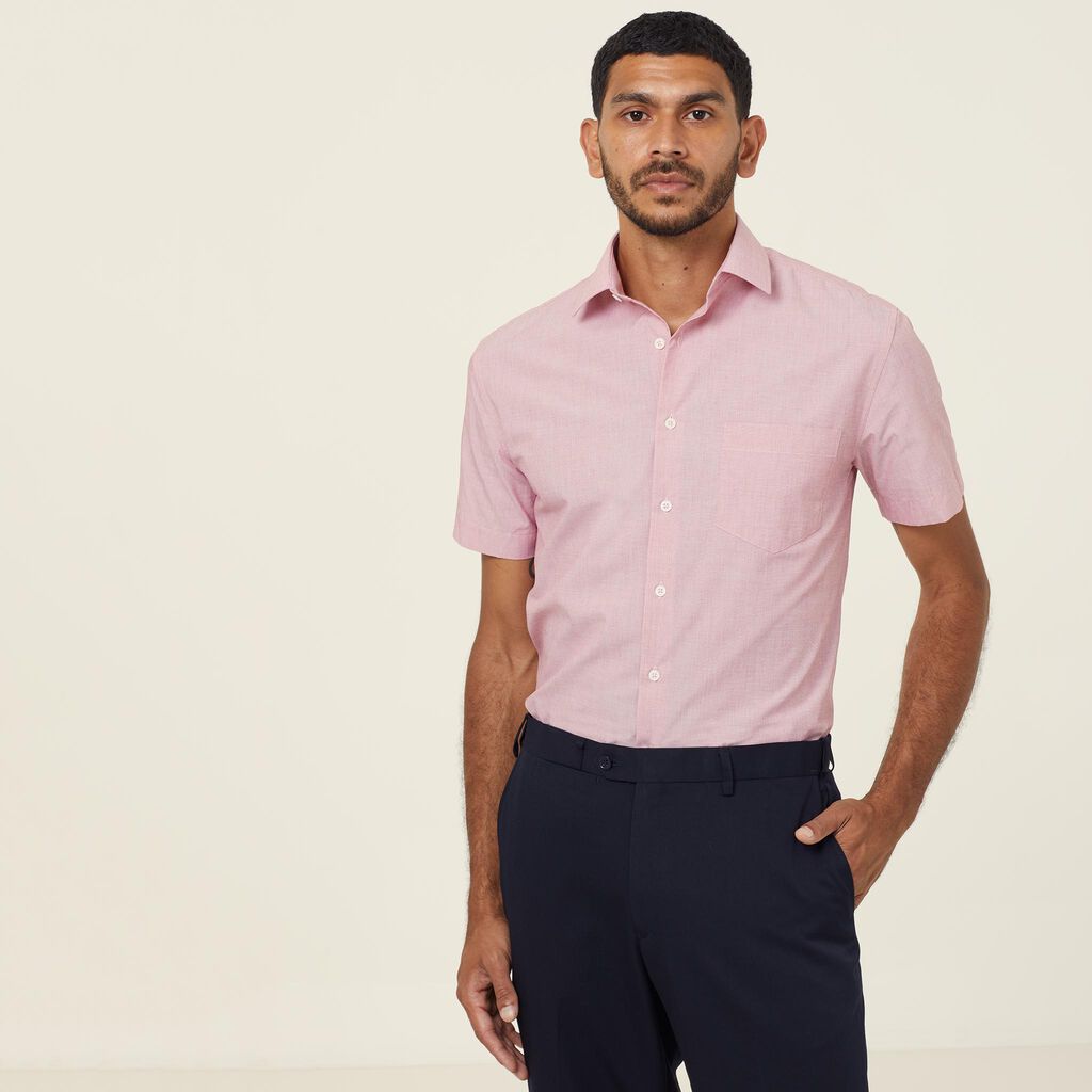 Poly Cotton End On End Short Sleeve Shirt