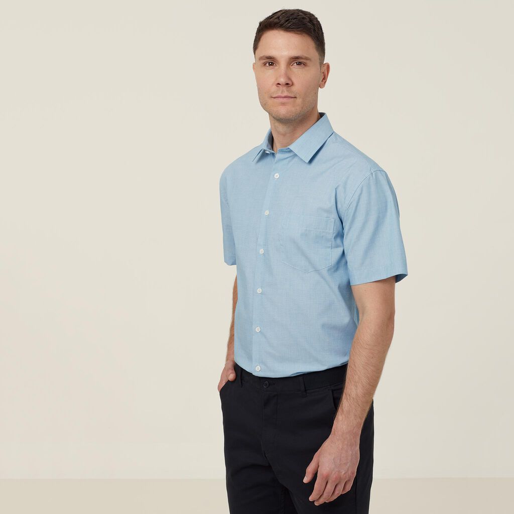 Poly Cotton End On End Short Sleeve Shirt