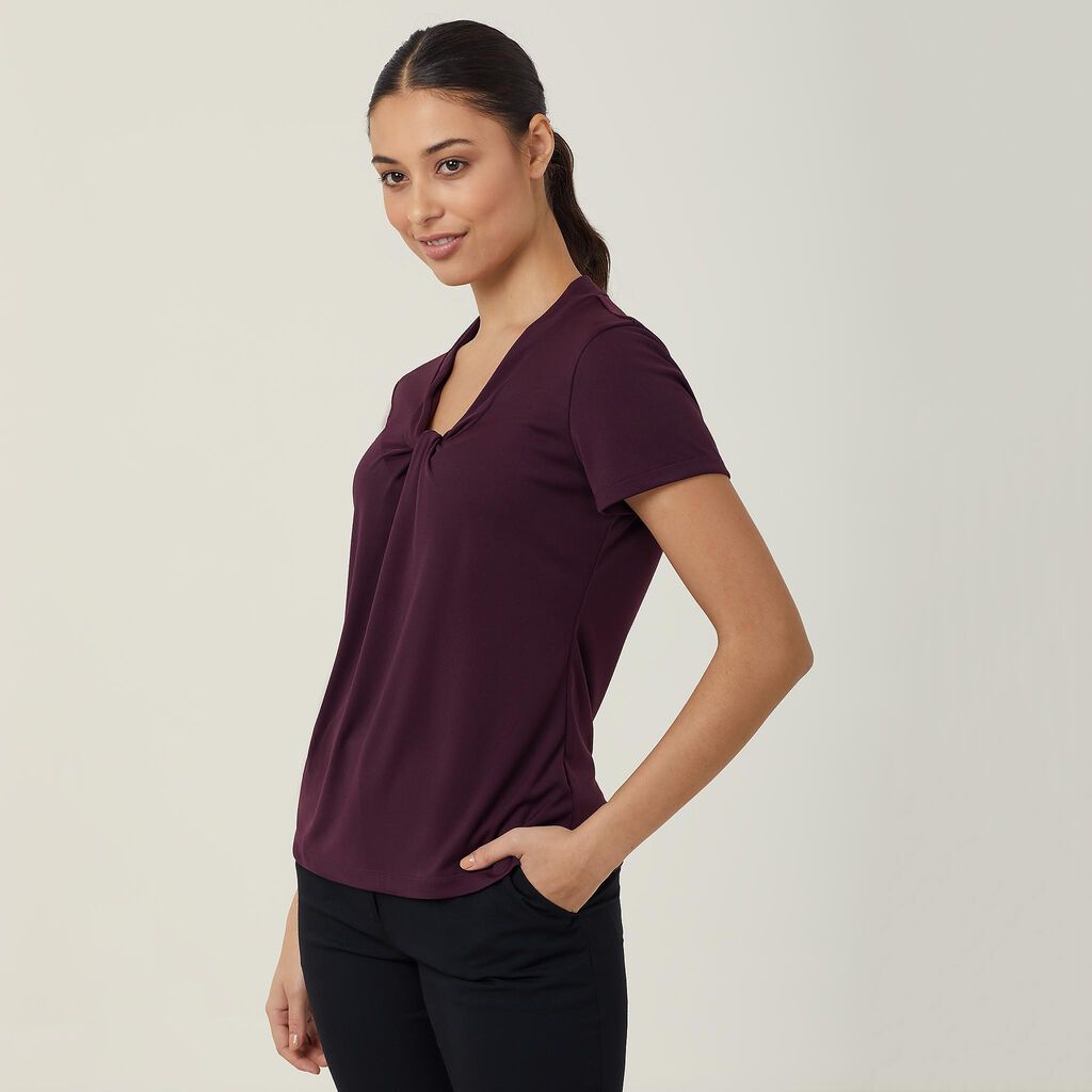 Matt Jersey Twist Neck Top