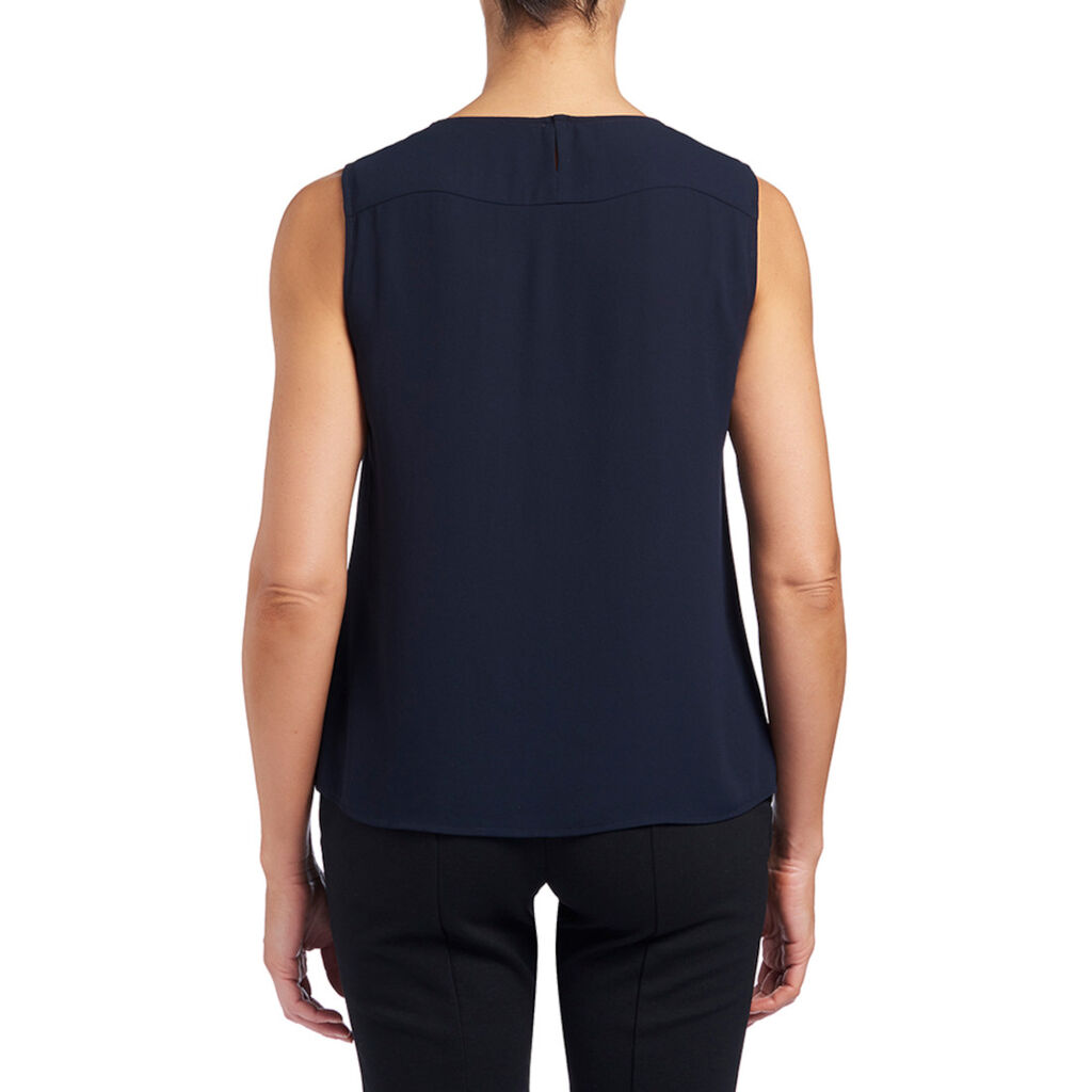 Sleeveless Pleat Front Blouse