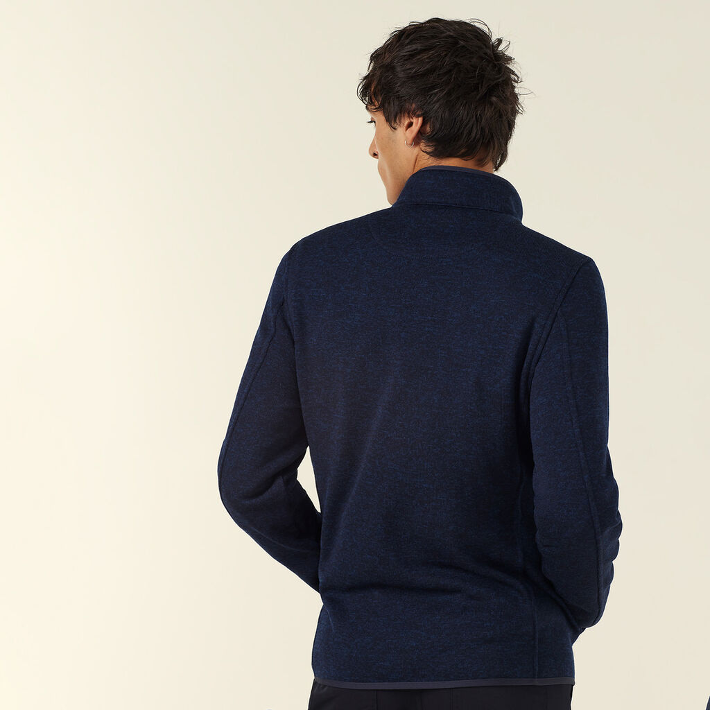 Men's Textured Fleece Zip Front Jacket