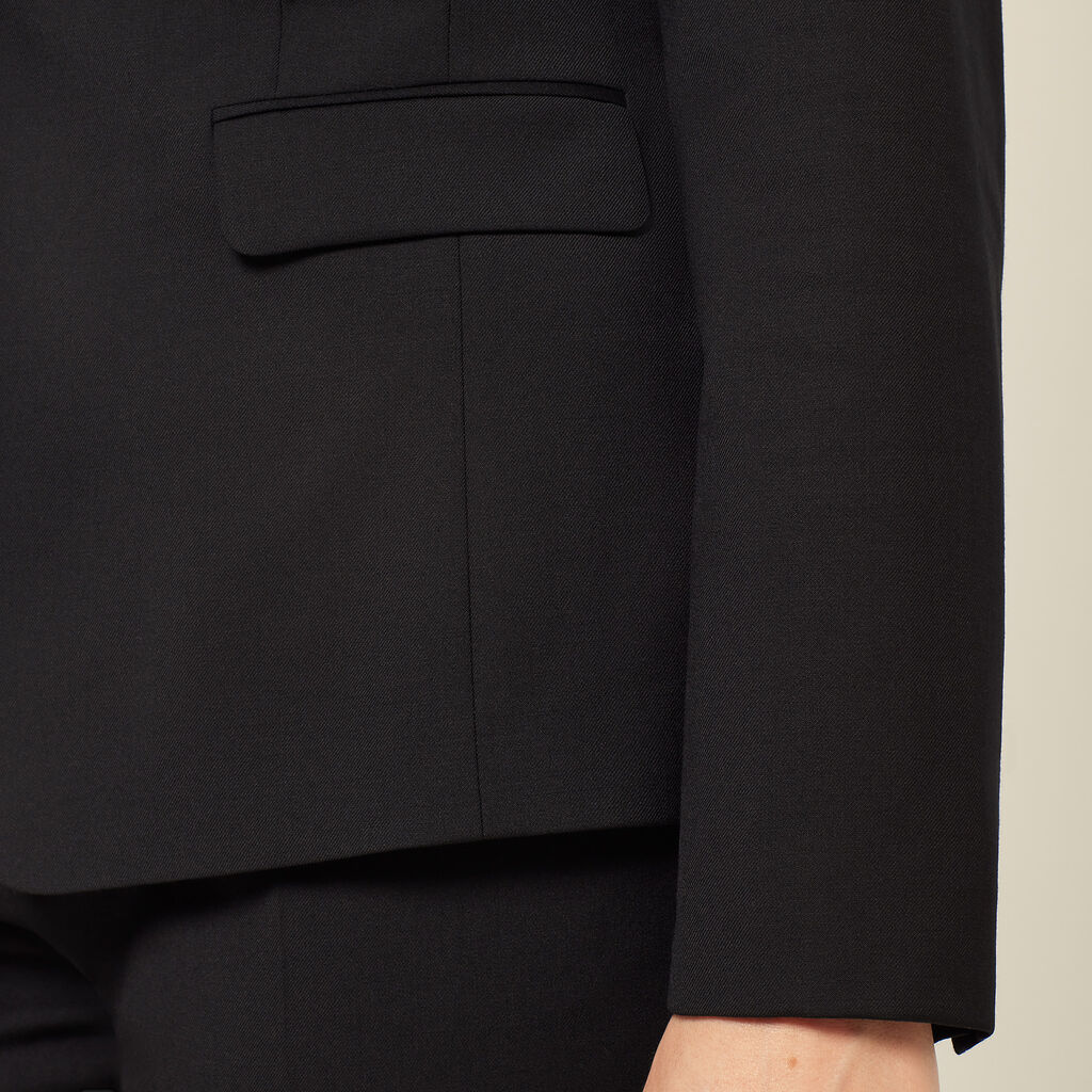 Wool Blend Twill Tailored Jacket