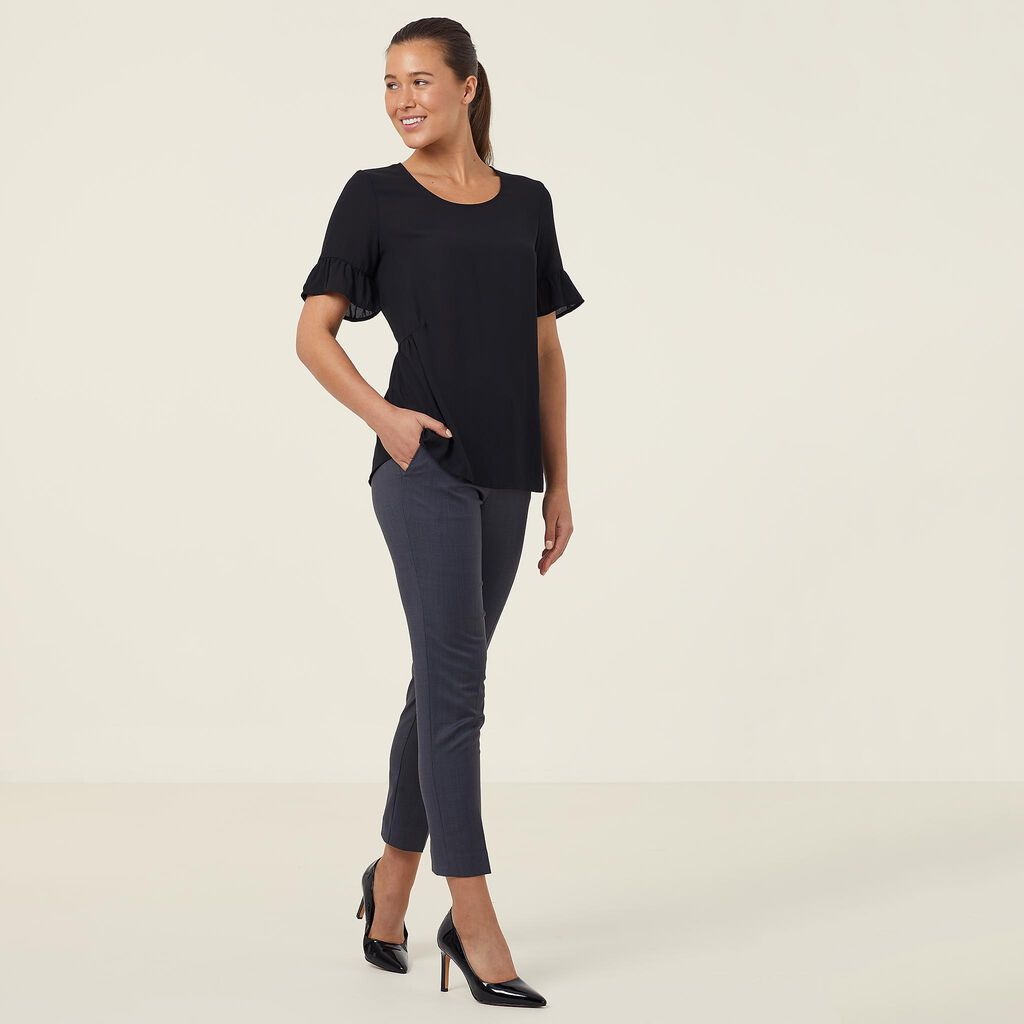 Short Sleeve Ruffle Sleeve Blouse Soft Georgette