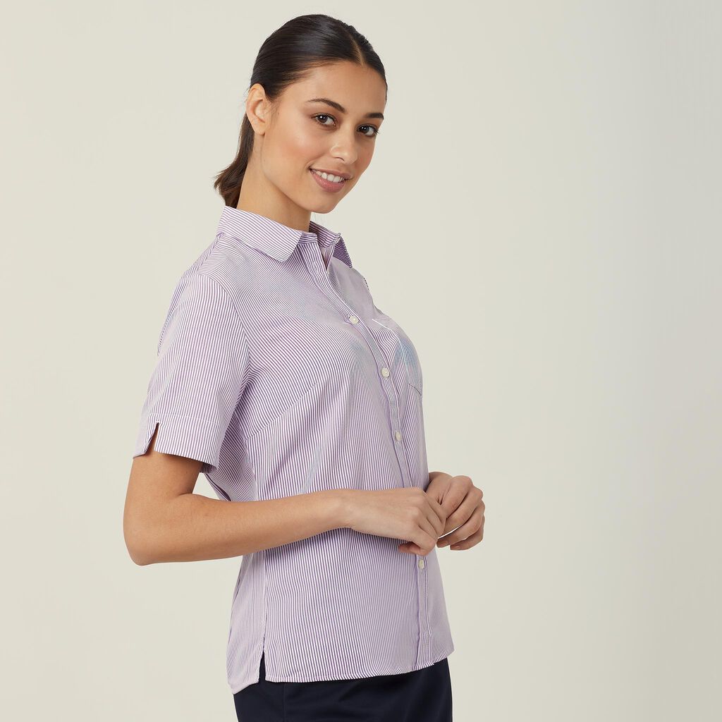 Poly Print Short Sleeve Action Back Shirt