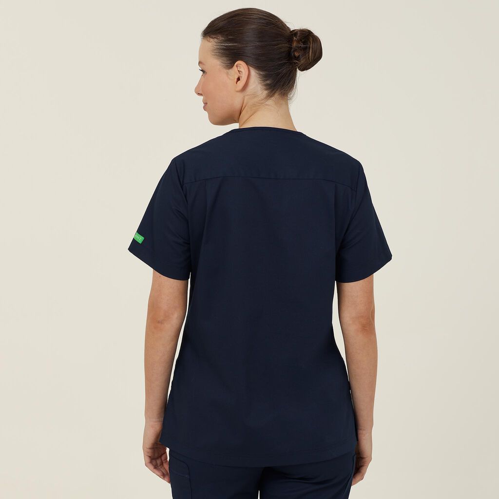 FLORENCE VNECK CLASSIC SCRUB TOP, navy NNT Uniforms