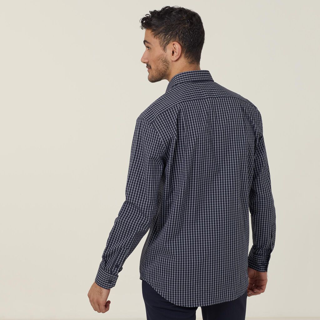 Avignon Window Check Stretch Long Sleeve Shirt