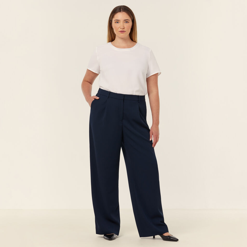 Crepe Stretch Wide Leg Pant