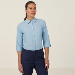 Poly Cotton End On End 3/4 Sleeve Shirt