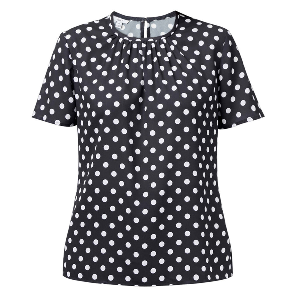 Short Sleeve Spot Blouse
