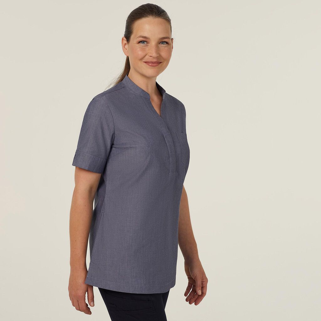 Poly Cotton End On End Short Sleeve Tunic
