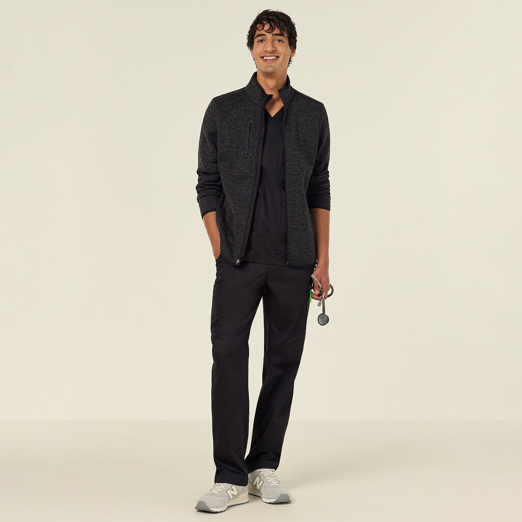 Men's Textured Fleece Zip Front Jacket