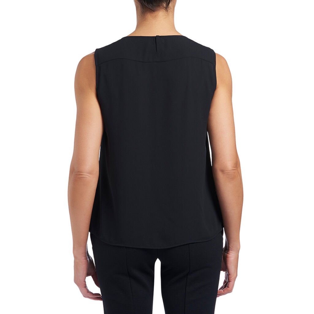 Sleeveless Pleat Front Blouse