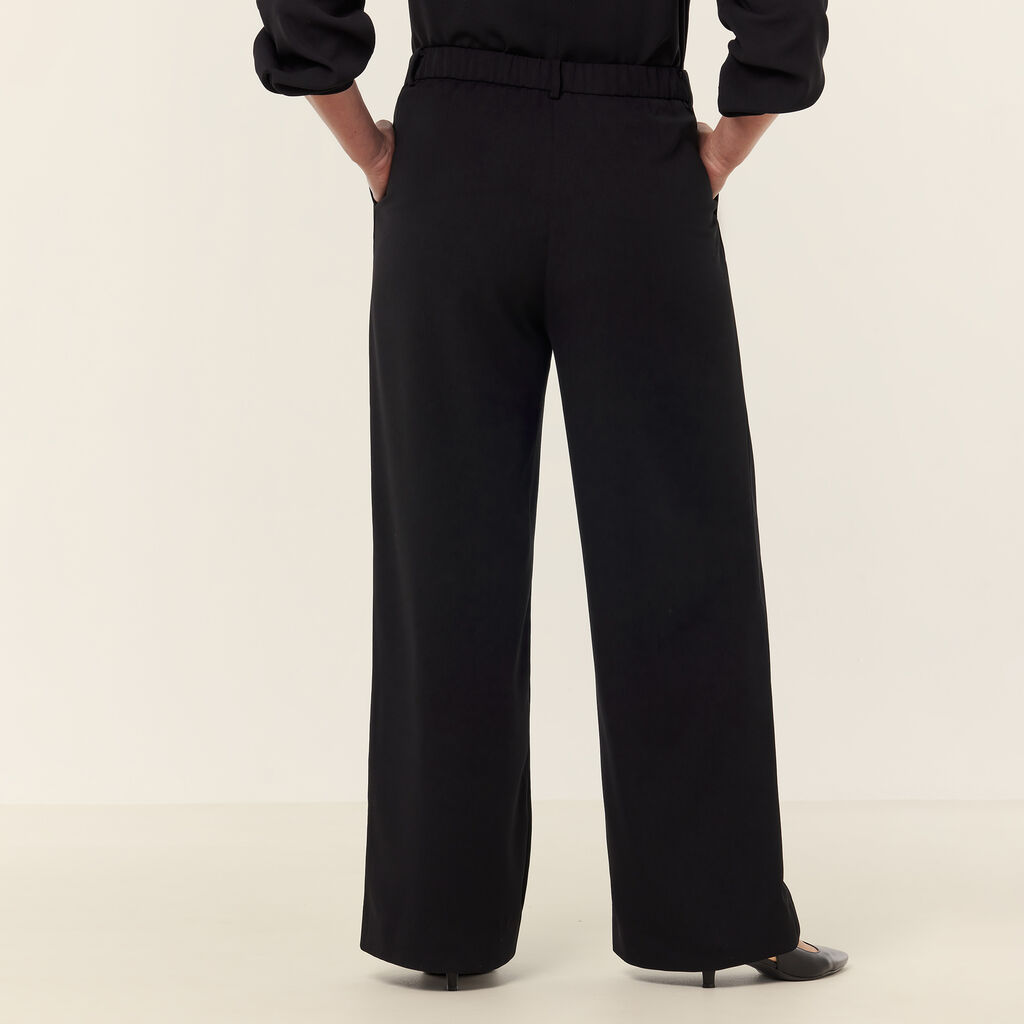 Crepe Stretch Wide Leg Pant