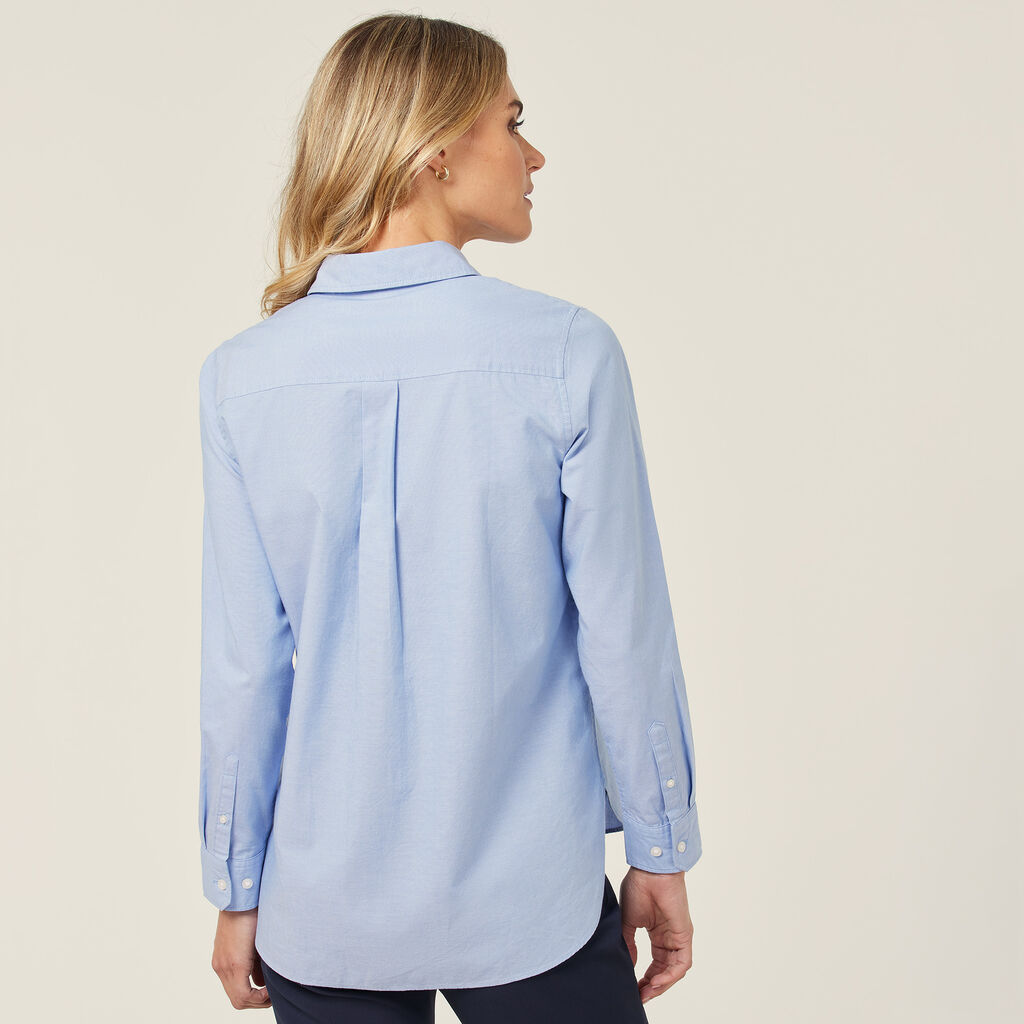 Cotton Chambray Long Sleeve Relaxed Shirt