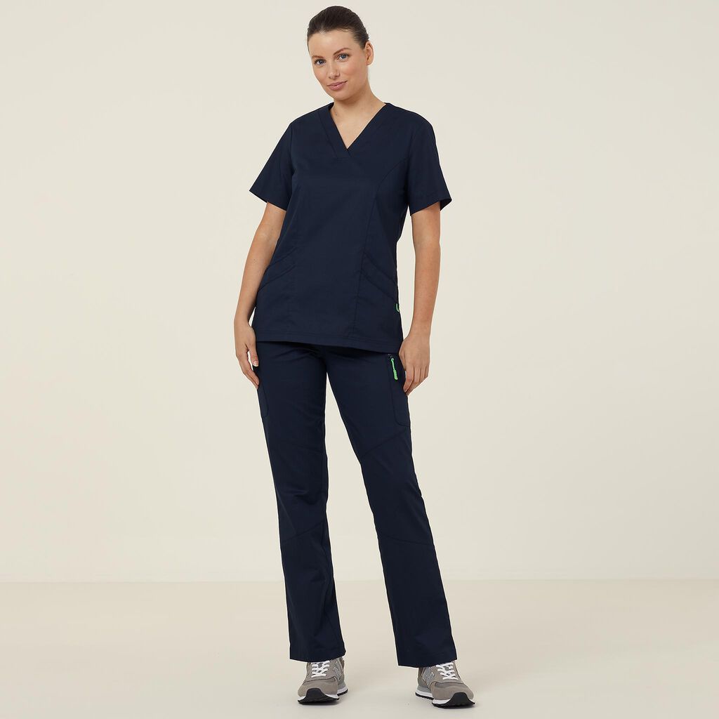 FLORENCE VNECK CLASSIC SCRUB TOP, navy NNT Uniforms