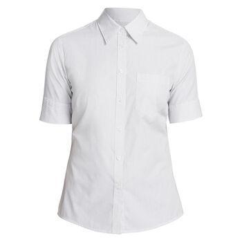 Cotton Blend Fine Stripe Short Sleeve Action Back Shirt