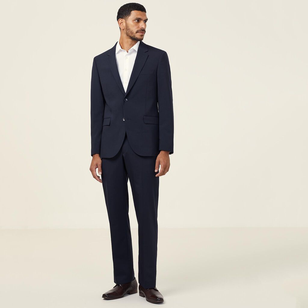 Stretch Wool Blend 2 Button Jacket