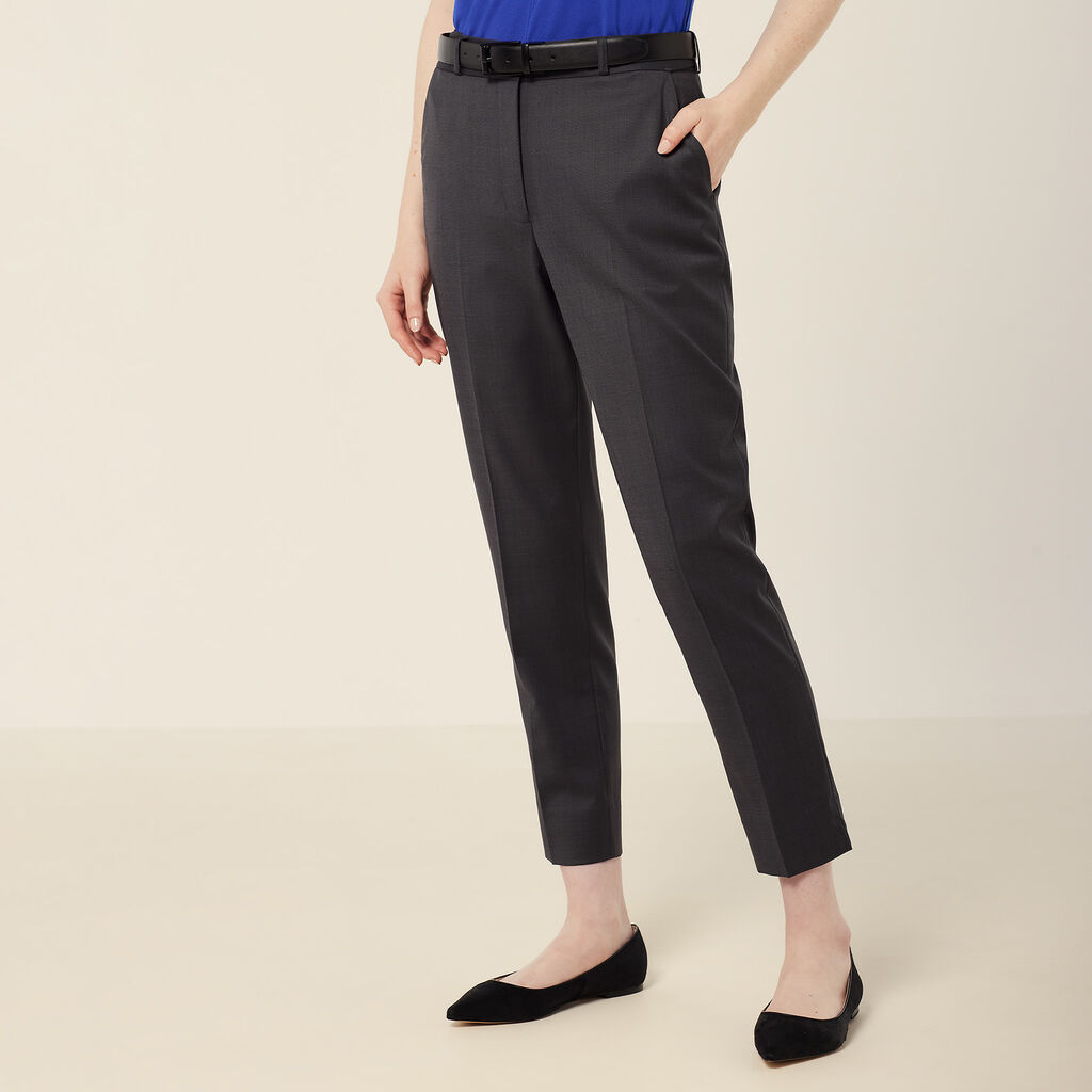 Wool Blend Twill Secret Waist Slim Leg Pant