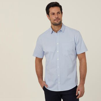 Avignon Fine Block Stripe Stretch Short Sleeve Shirt