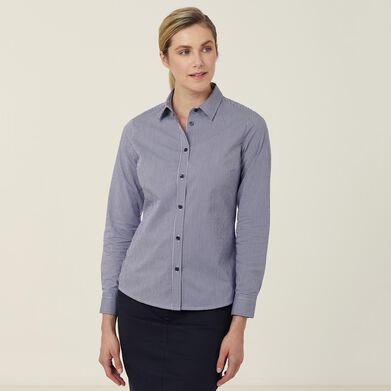 Avignon Gingham Check Stretch Long Sleeve Slim Shirt