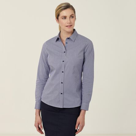 Avignon Gingham Check Stretch Long Sleeve Slim Shirt