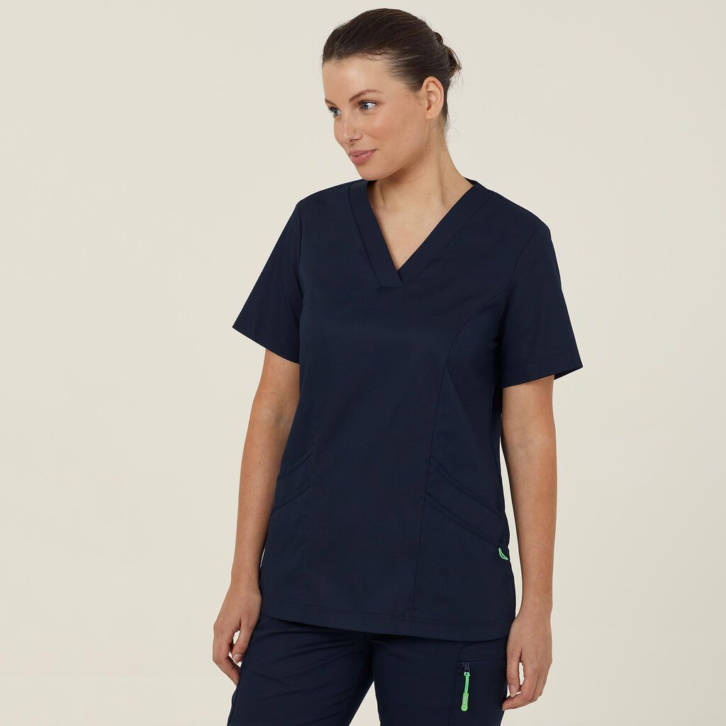 FLORENCE VNECK CLASSIC SCRUB TOP, navy NNT Uniforms