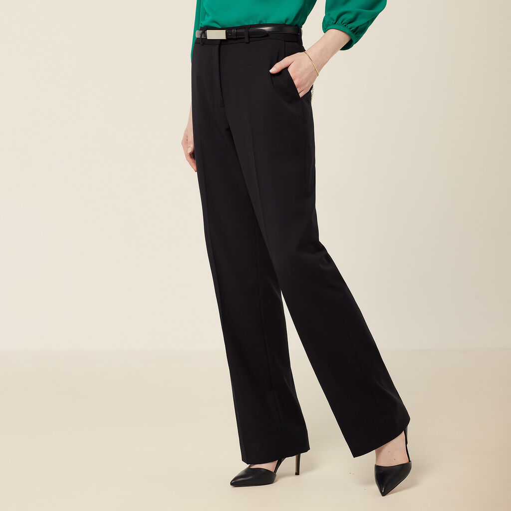 Wool Blend Twill  Secret Waist Regular Fit Pant