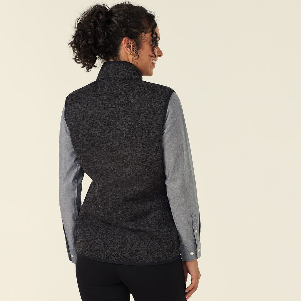 Textured Fleece Zip Front Vest